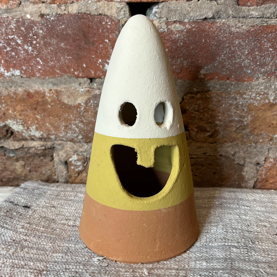 Clay Candy Corn Lantern 5x7"