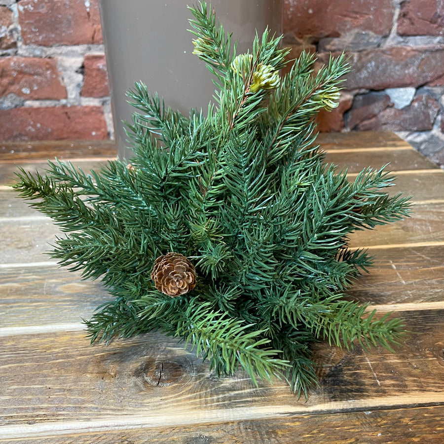 White Spruce Half Orb w/ Pinecones 7.5”