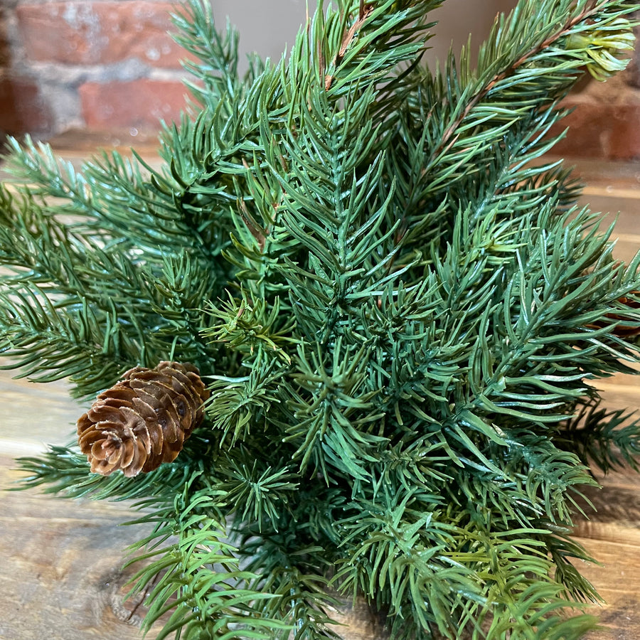 White Spruce Half Orb w/ Pinecones 7.5”