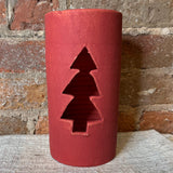 Red Clay Christmas Tree Luminary 8"