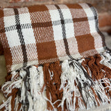 Orange Fall Plaid Throw 50x60"