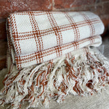 Burnt Orange Plaid Throw 50x60"