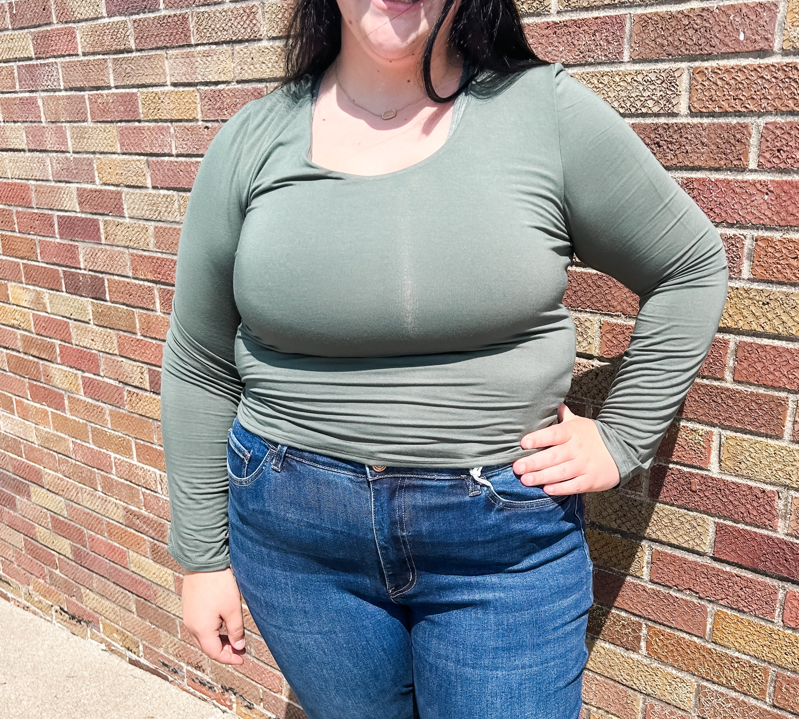 Plus Basic Long Sleeve Top