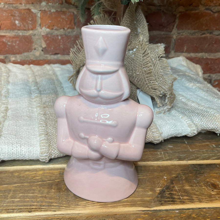 Pink Ceramic Soldier Vase 5”x3.5”