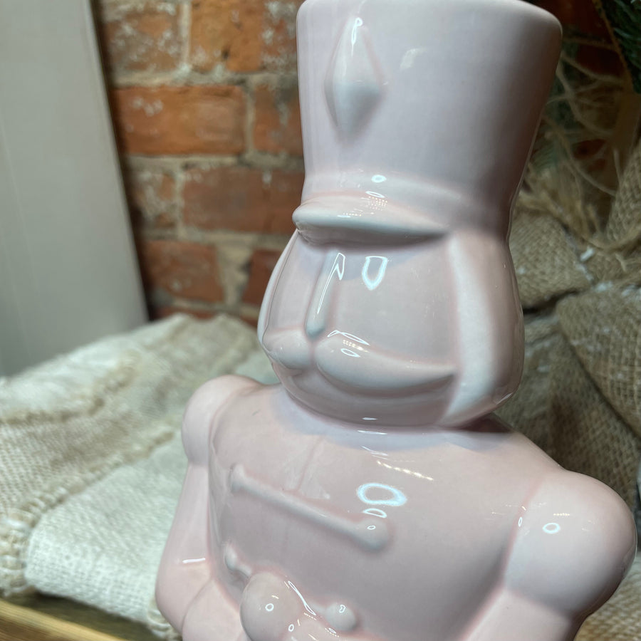 Pink Ceramic Soldier Vase 5”x3.5”