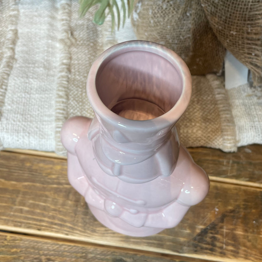 Pink Ceramic Soldier Vase 5”x3.5”