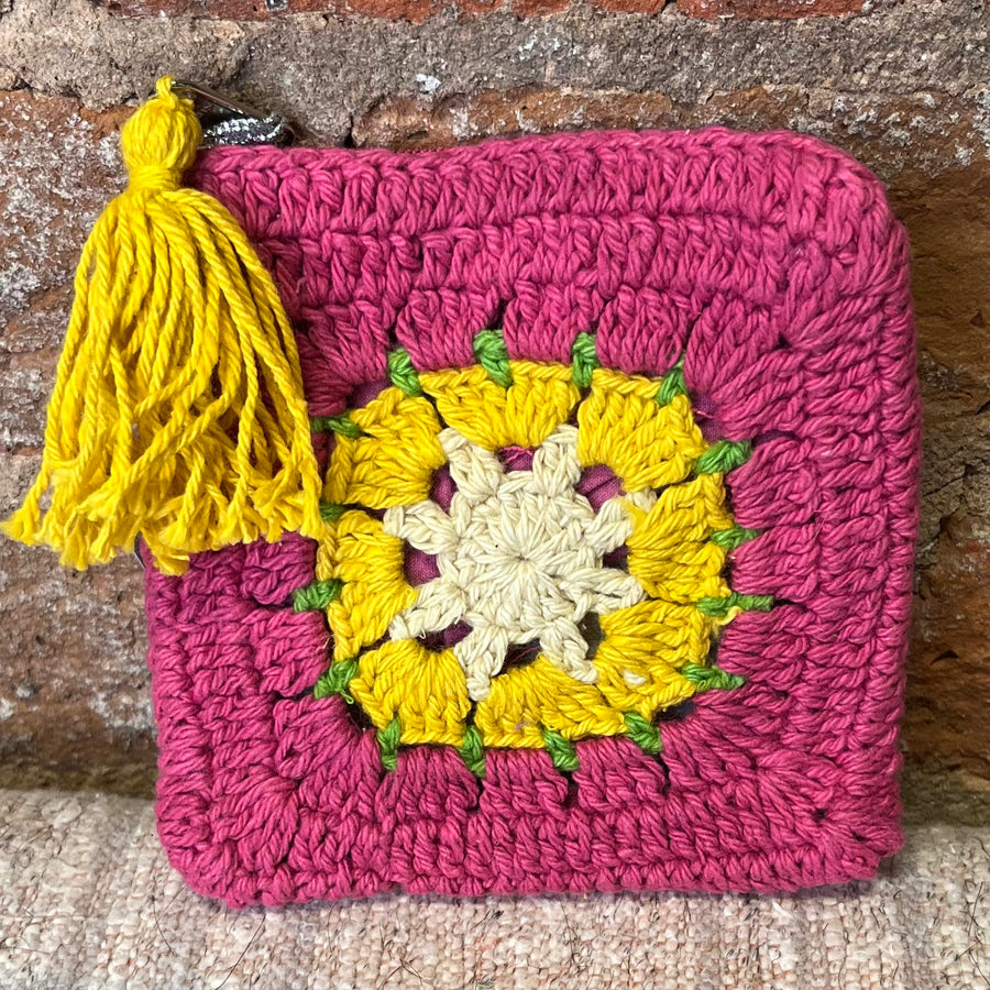 Crochet Flower Coin Purse