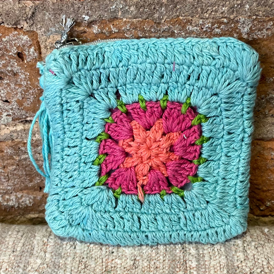 Crochet Flower Coin Purse