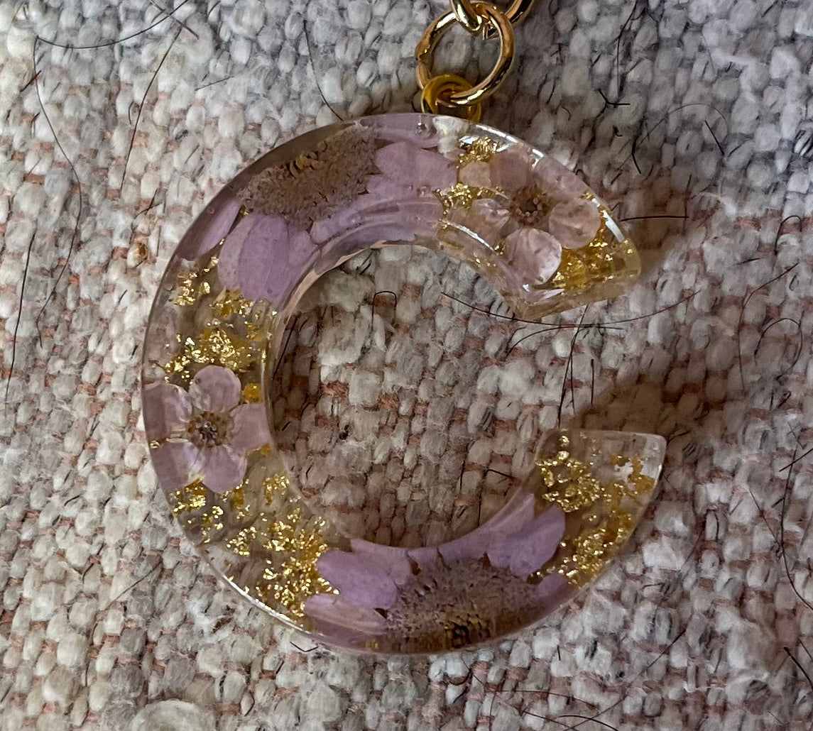 Floral Monogram Keychain