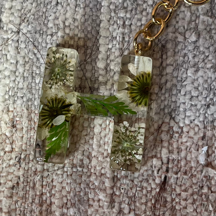 Floral Monogram Keychain