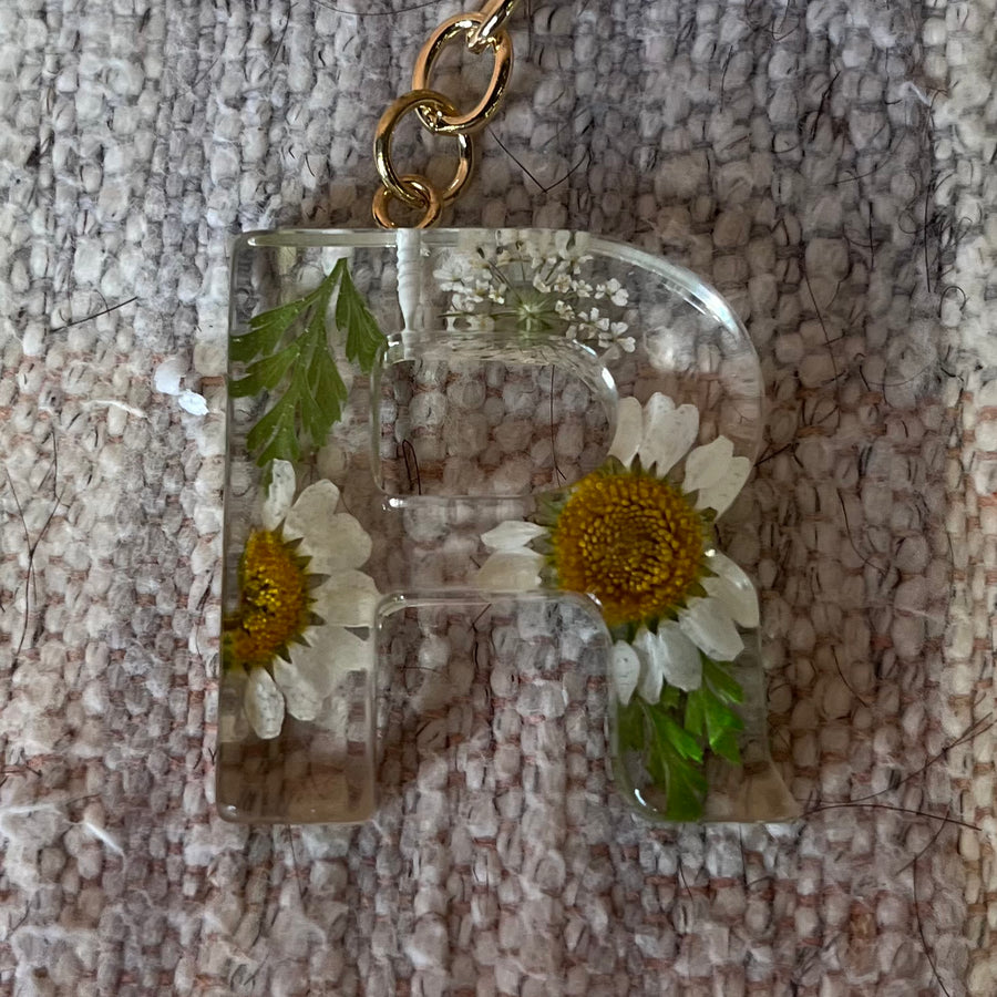 Floral Monogram Keychain