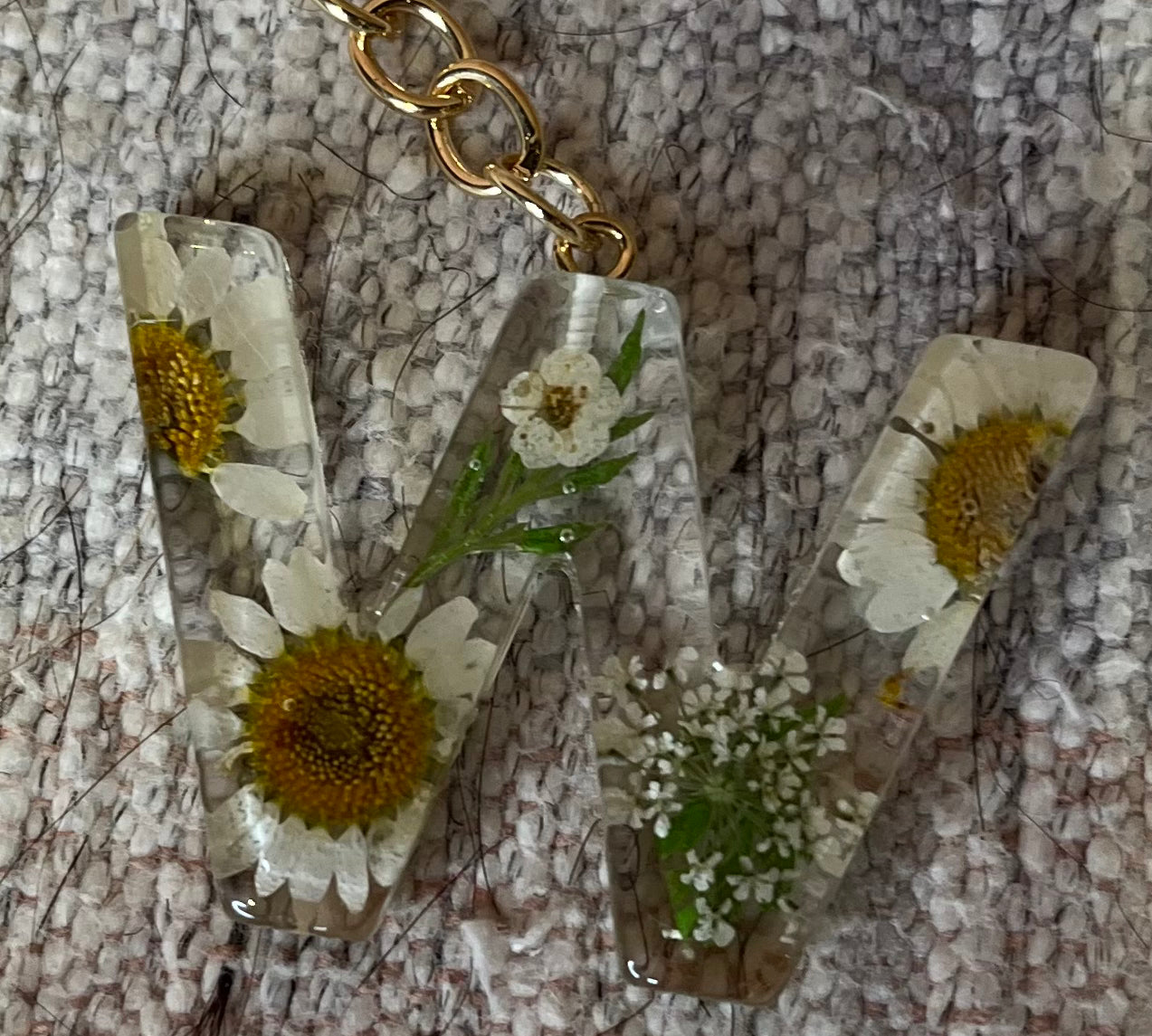 Floral Monogram Keychain