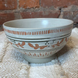 Hand Stamped Stoneware Footed Bowl w/ Pattern 5.5x3.25”
