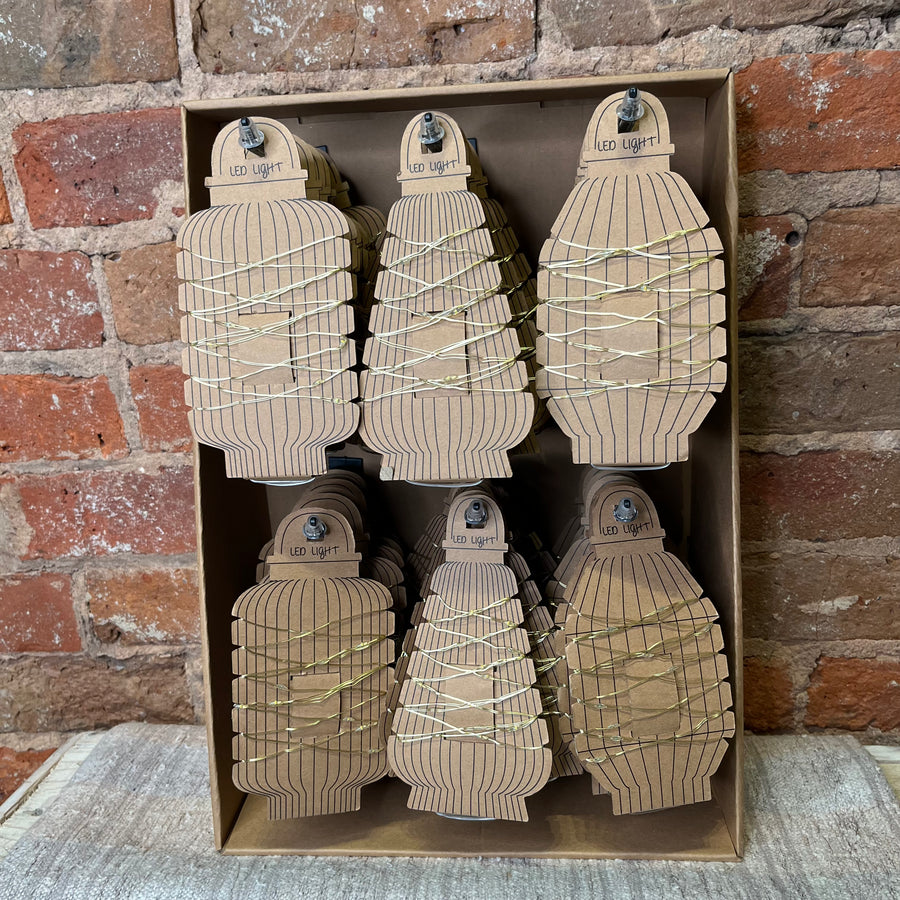 LED String Lights on Paper Lantern Cards