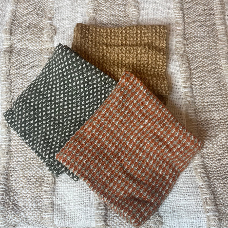 Square Cotton Dobby Dish Cloth Set of Three 10.5”