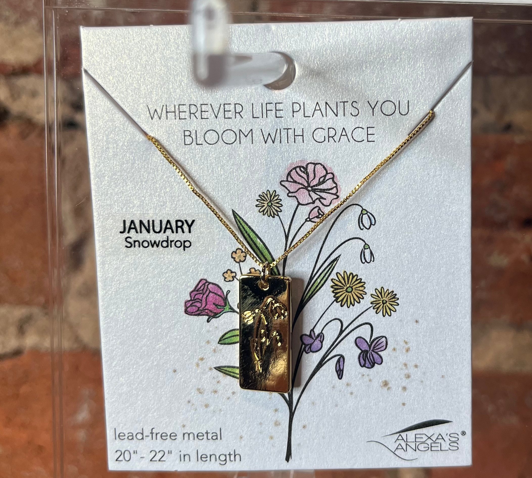 Birth Flower Necklace 22"