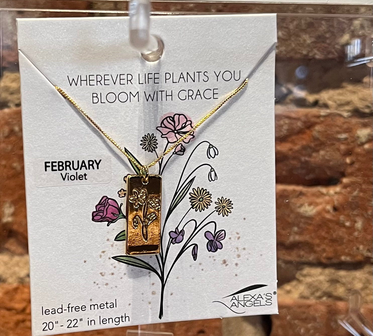 Birth Flower Necklace 22"