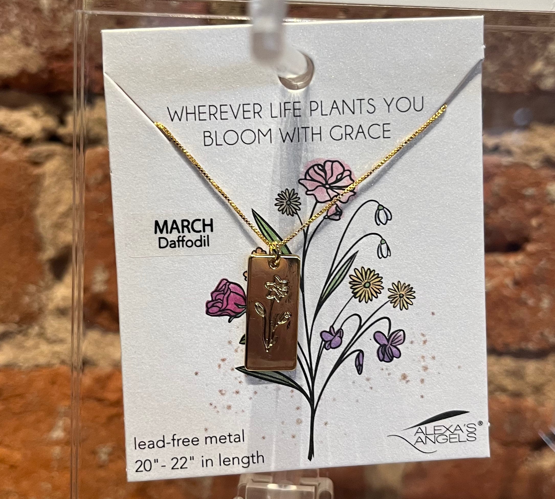 Birth Flower Necklace 22"