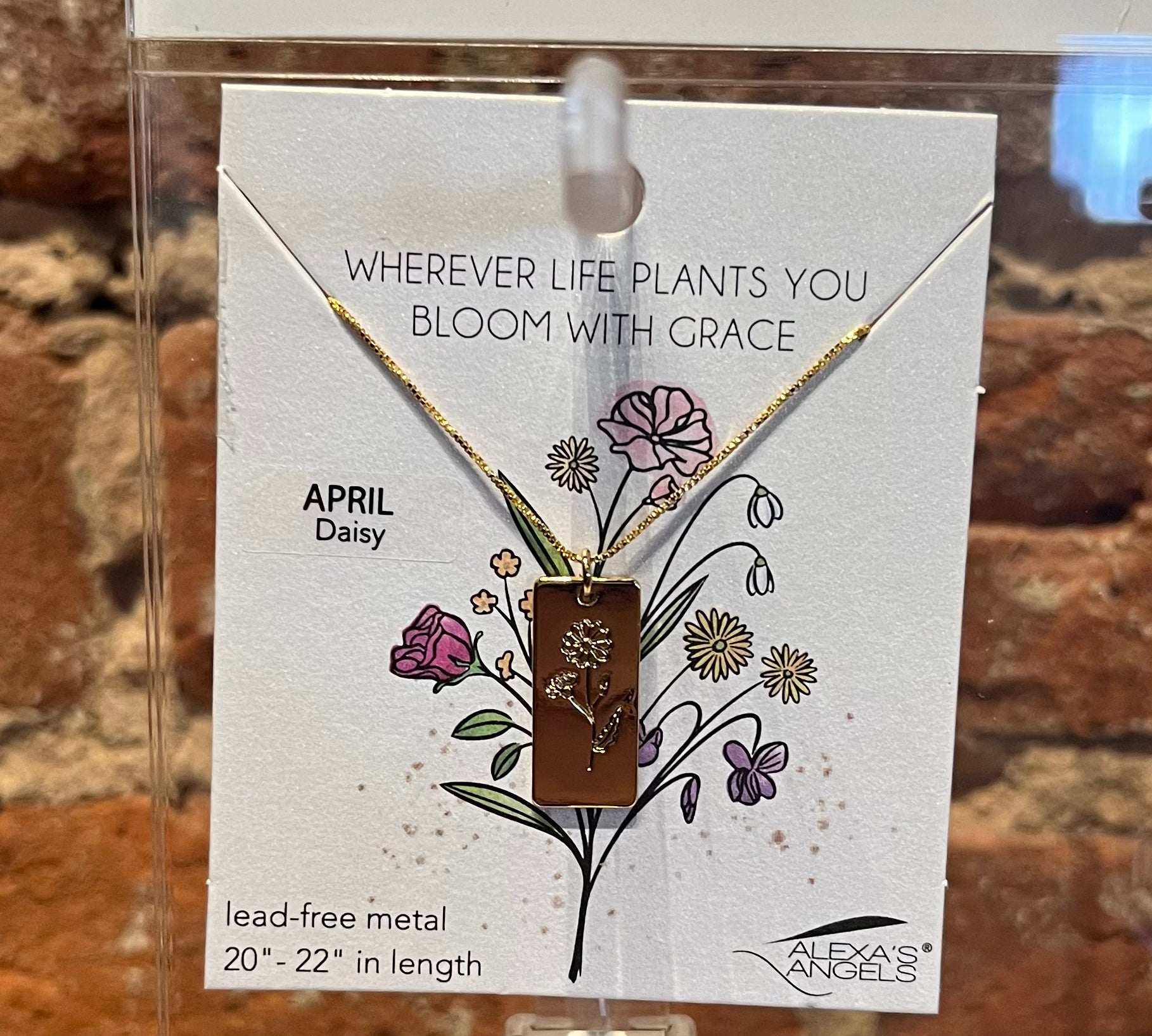 Birth Flower Necklace 22"