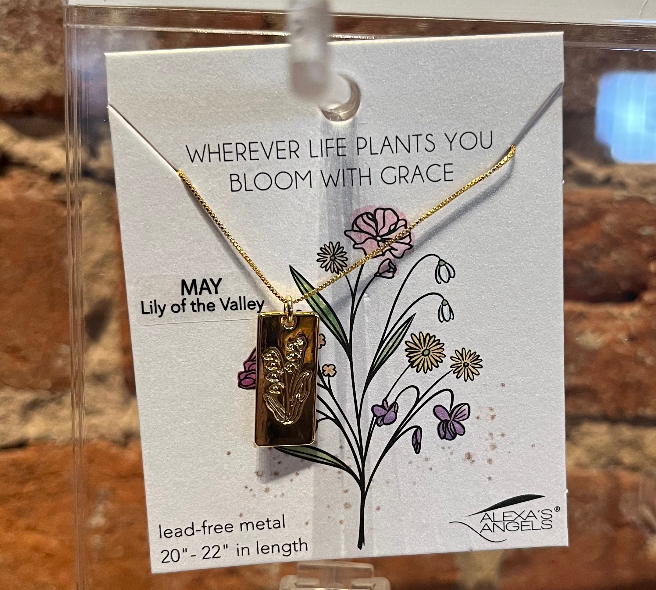 Birth Flower Necklace 22"