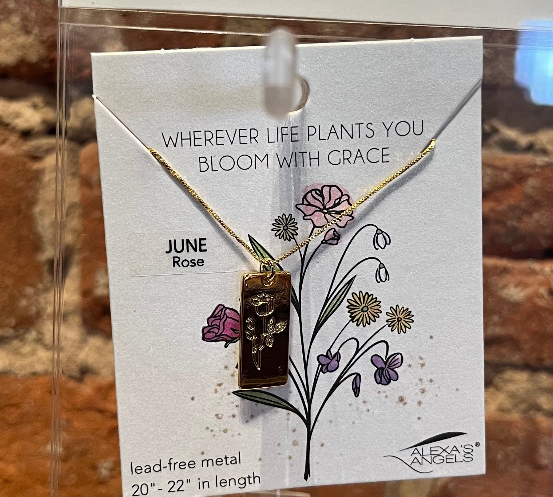 Birth Flower Necklace 22"