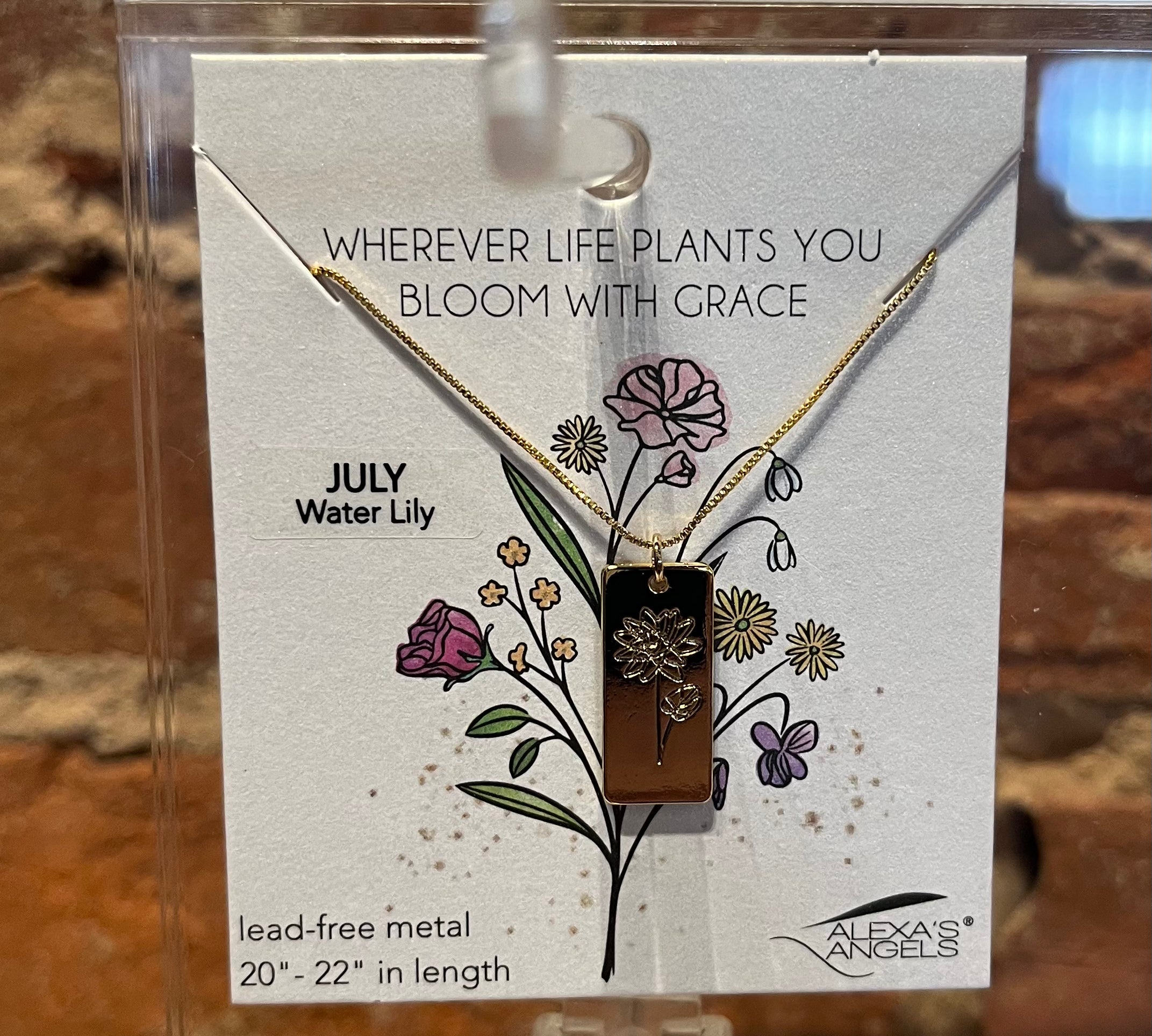 Birth Flower Necklace 22"