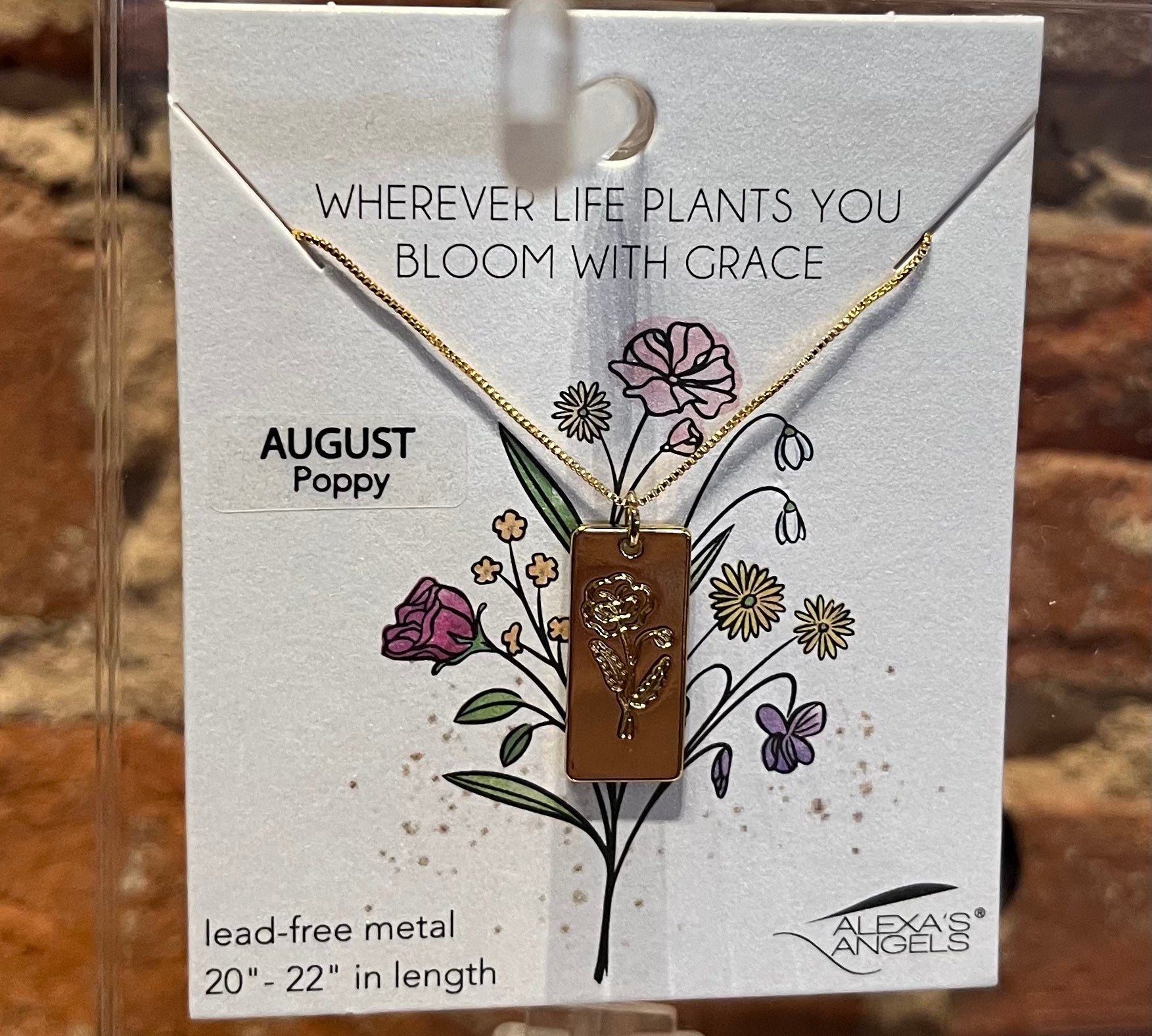 Birth Flower Necklace 22"