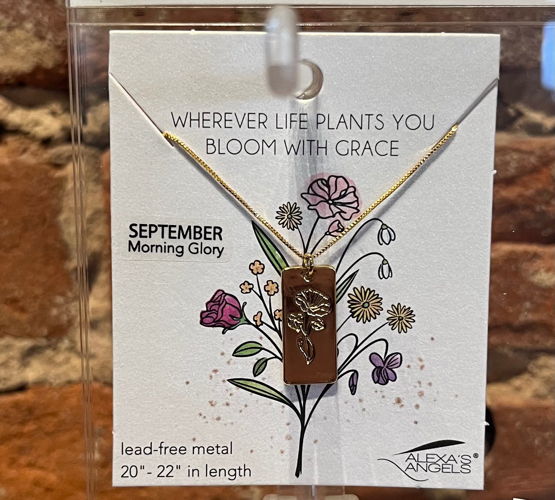 Birth Flower Necklace 22"