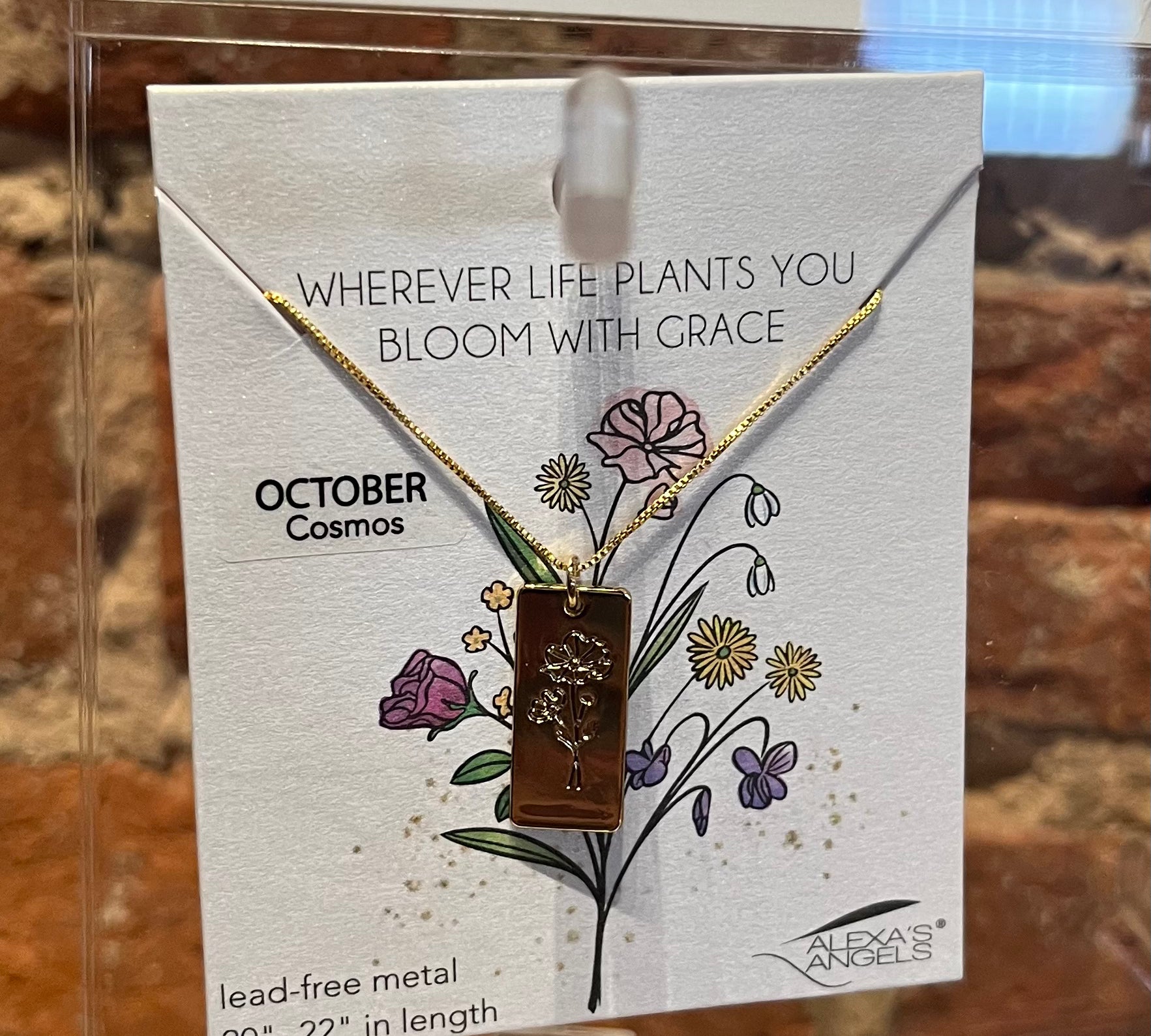 Birth Flower Necklace 22"