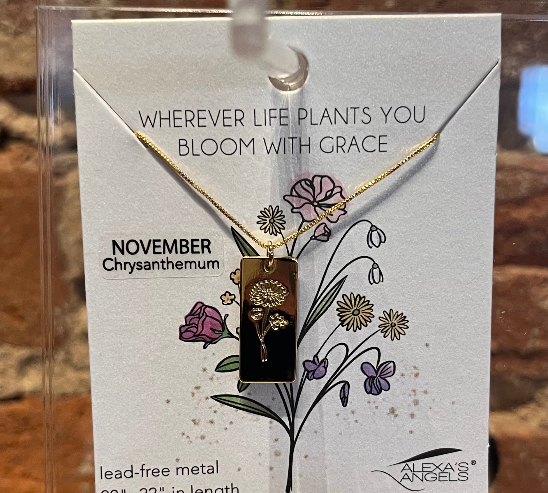 Birth Flower Necklace 22"