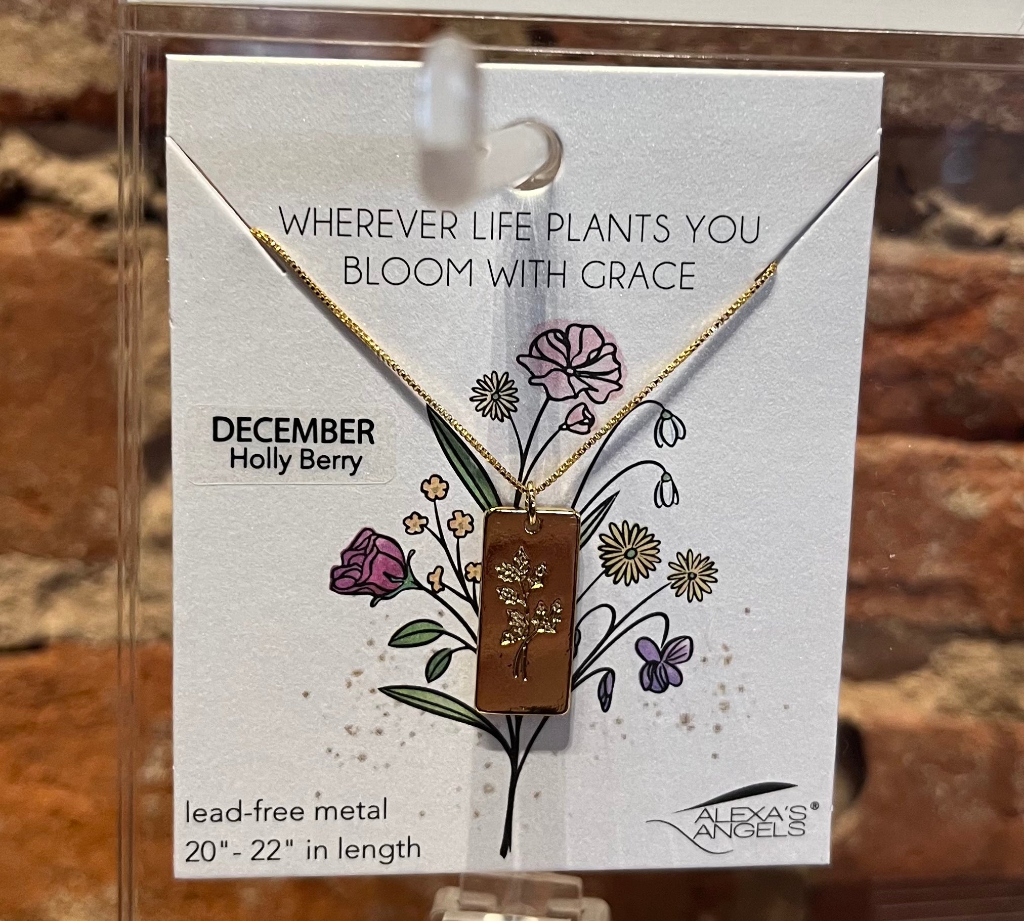 Birth Flower Necklace 22"