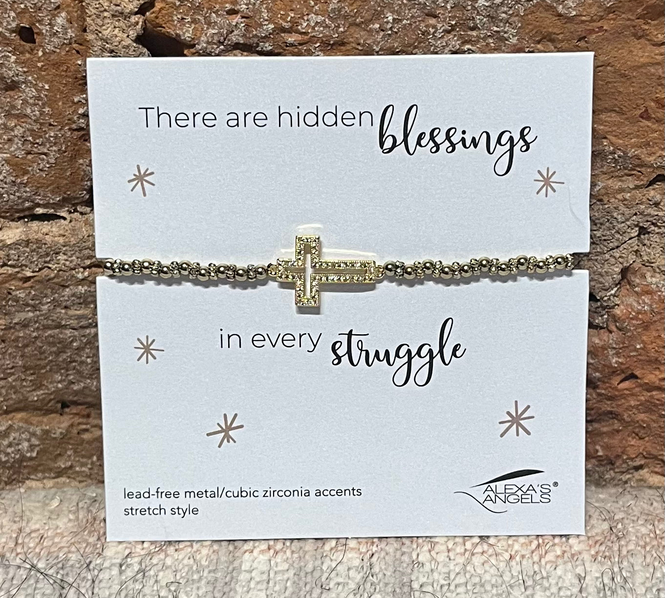 Faith Over Fear Cross Bracelet 7"