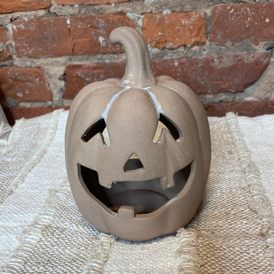 Terracotta Pumpkin Candle Holder