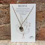 Gold Believe Necklace 22"