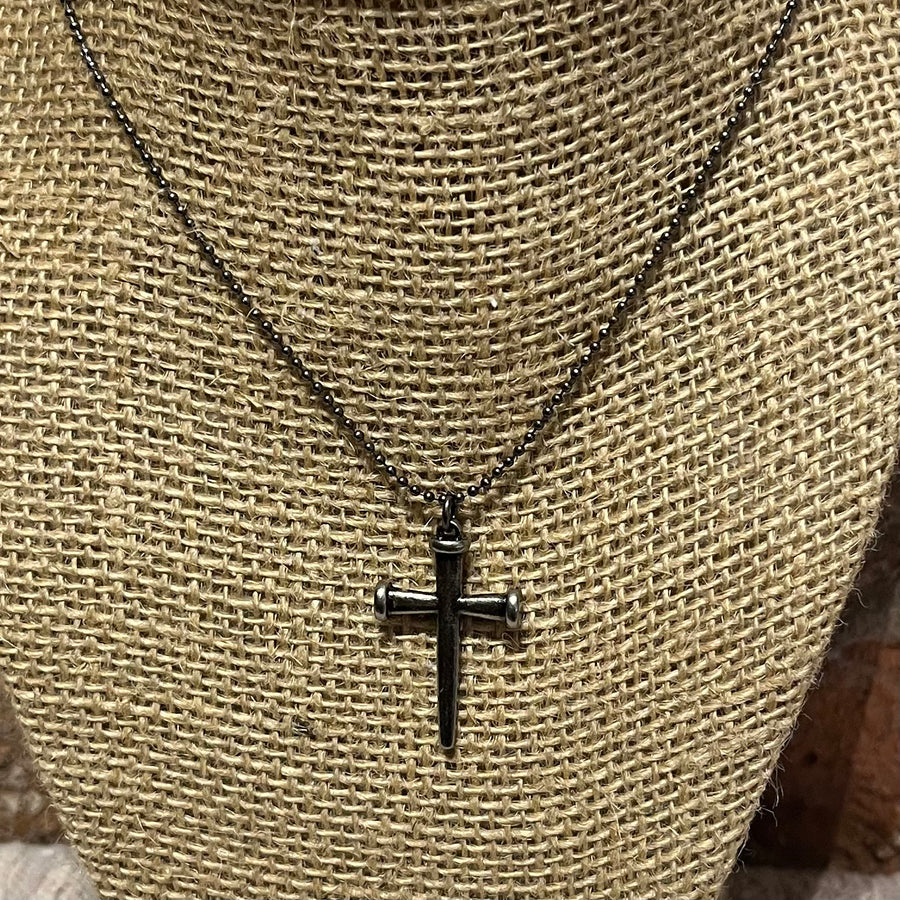 Mens Nail Cross Necklace 20"