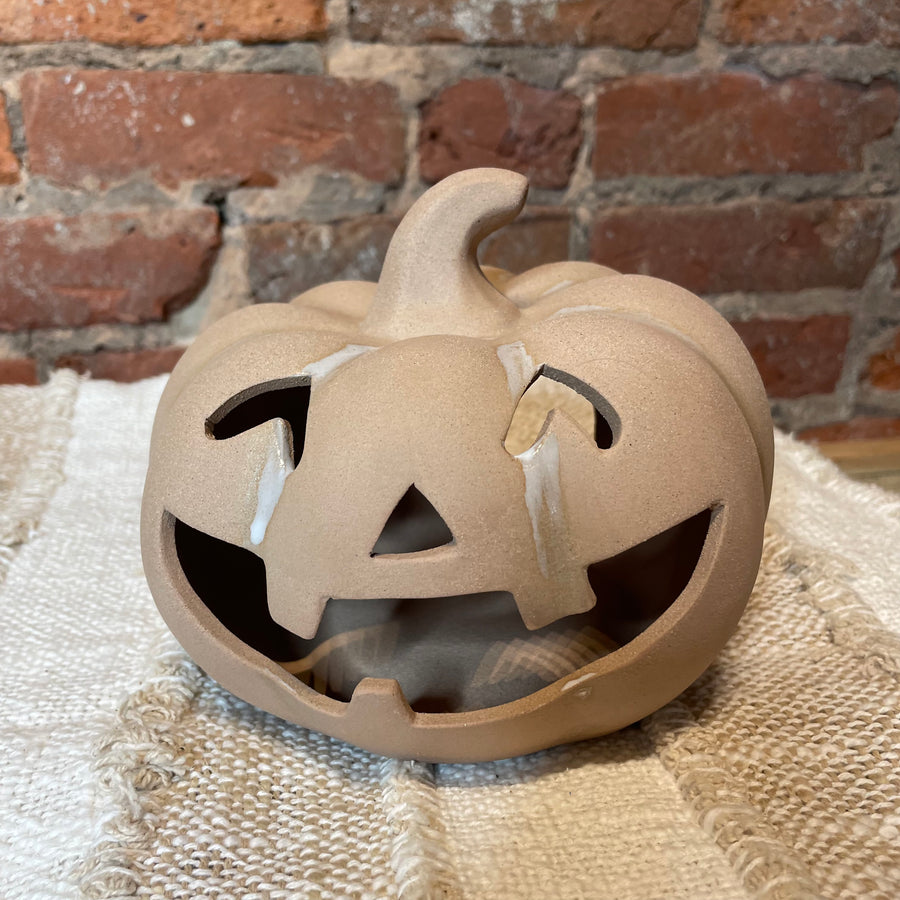 Terracotta Pumpkin Candle Holder