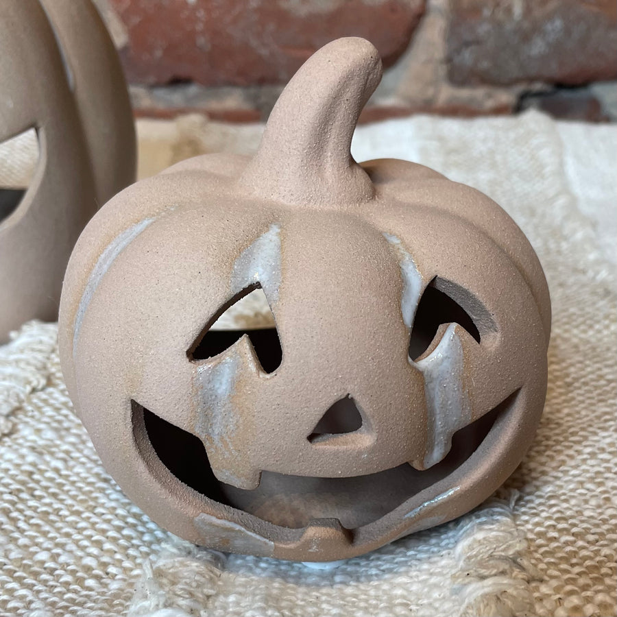 Terracotta Pumpkin Candle Holder