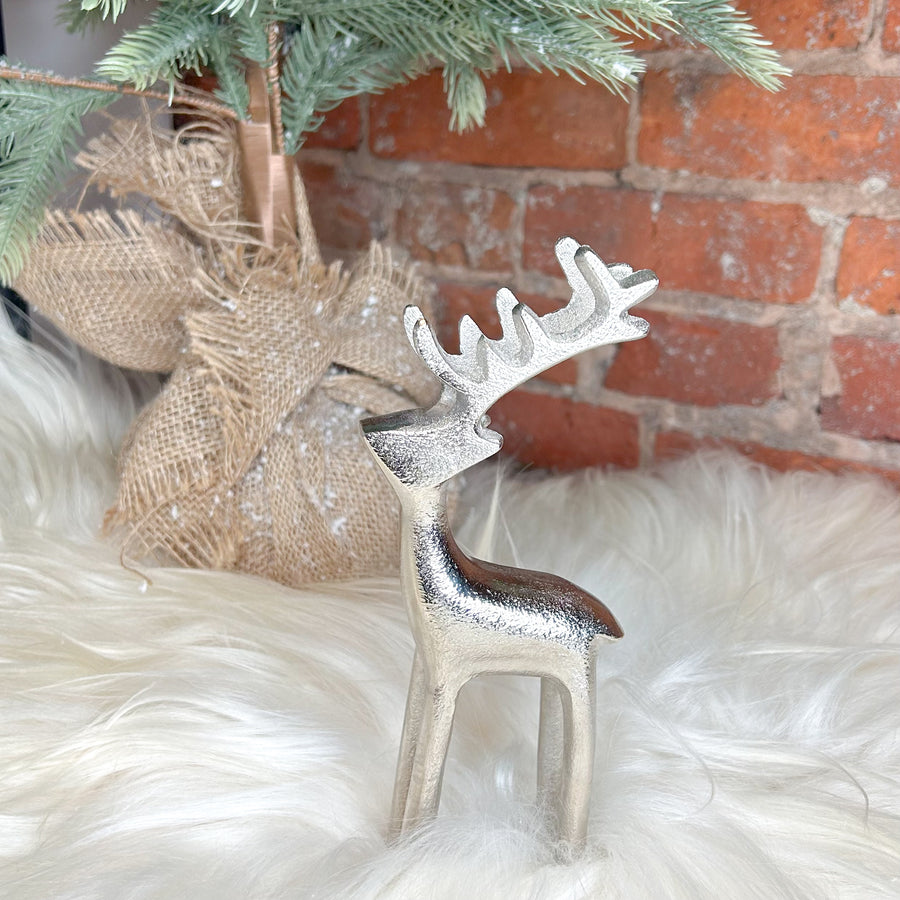 Silver Reindeer Silhouette Figurine