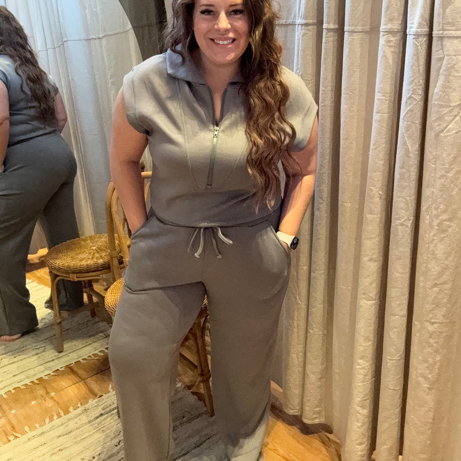 Scuba Half Zip Jumpsuit