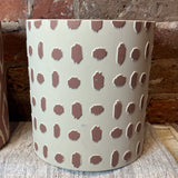 Cream/Terracotta Patterned Container 7.5"