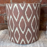 Cream/Terracotta Patterned Container 7.5"