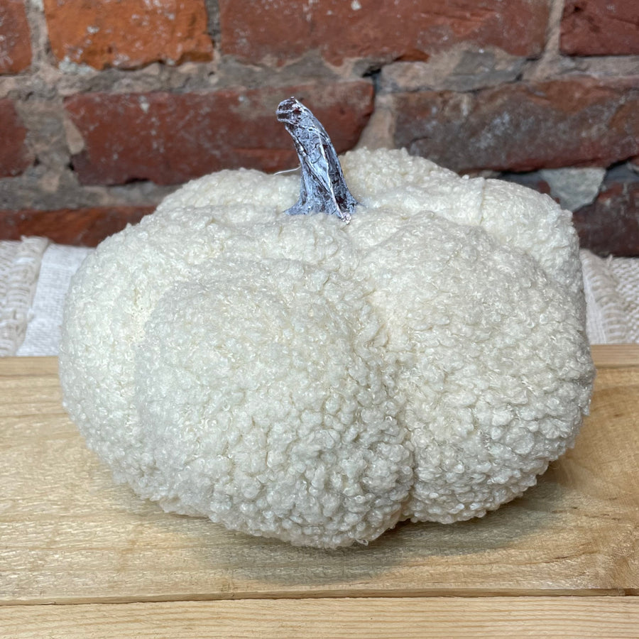 Neutral Plush Boucle Pumpkin 7x5”