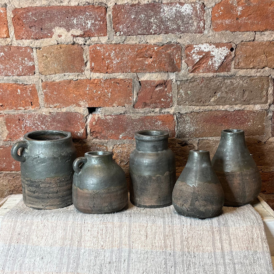 Ceramic Pot w/ Gray Glazed Top