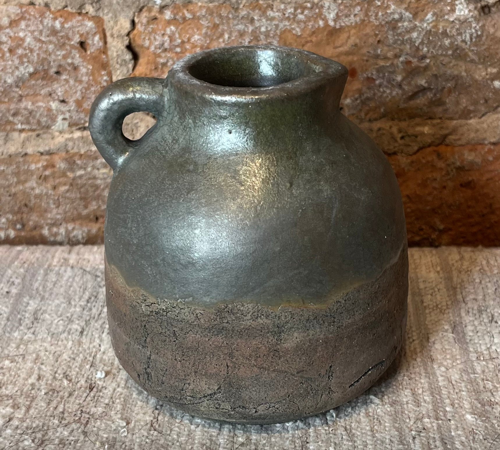 Ceramic Pot w/ Gray Glazed Top