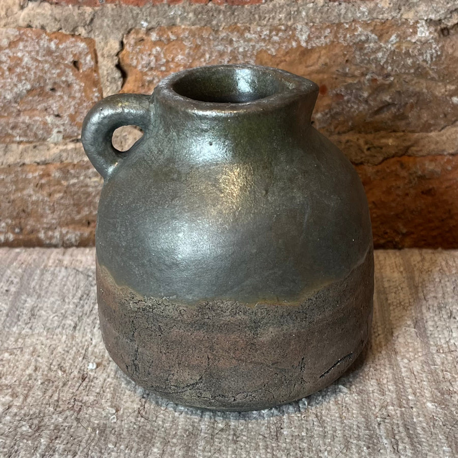 Ceramic Pot w/ Gray Glazed Top