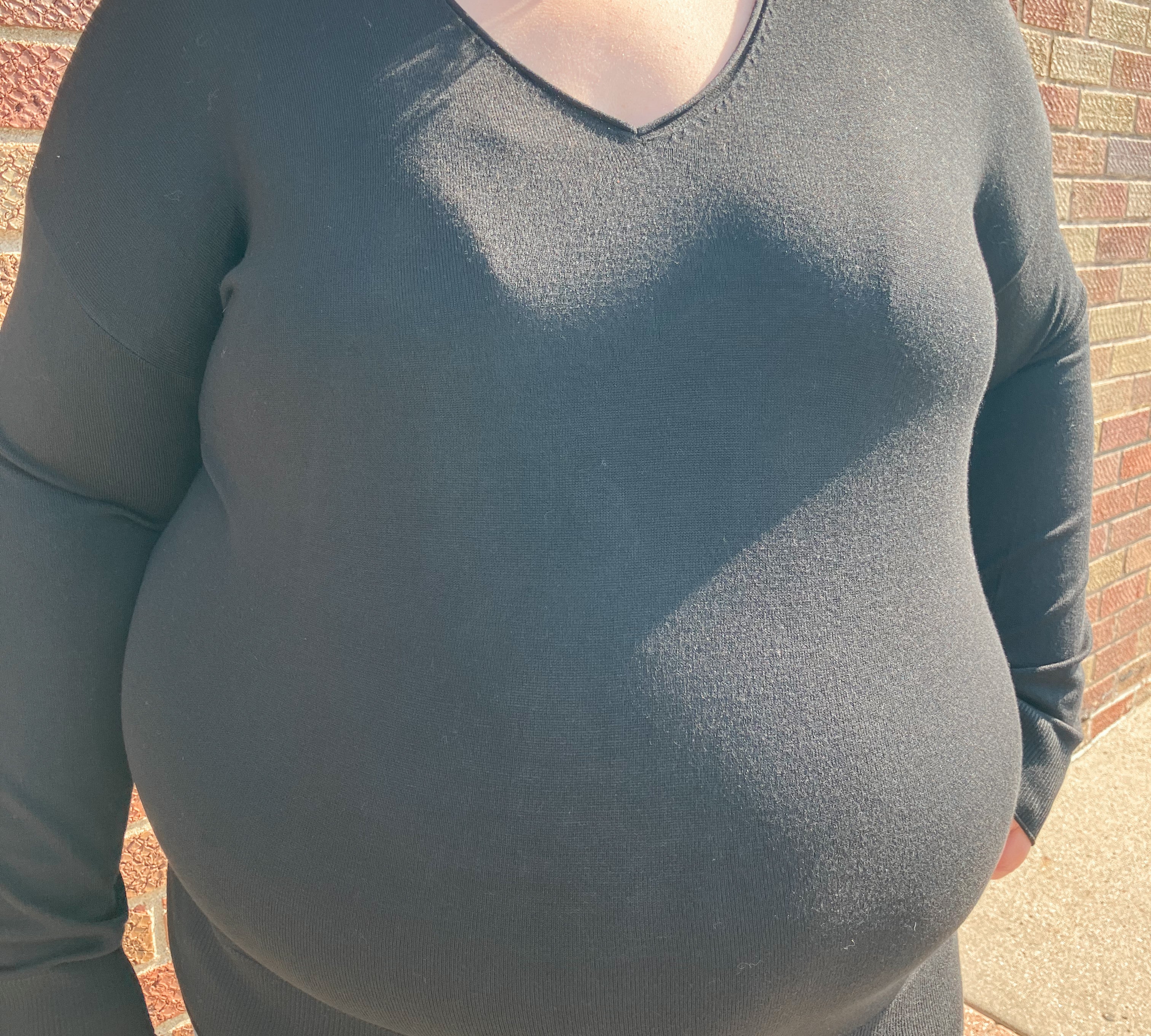 Plus V-Neck Drop Shoulder Sweater