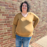 Plus V-Neck Drop Shoulder Sweater