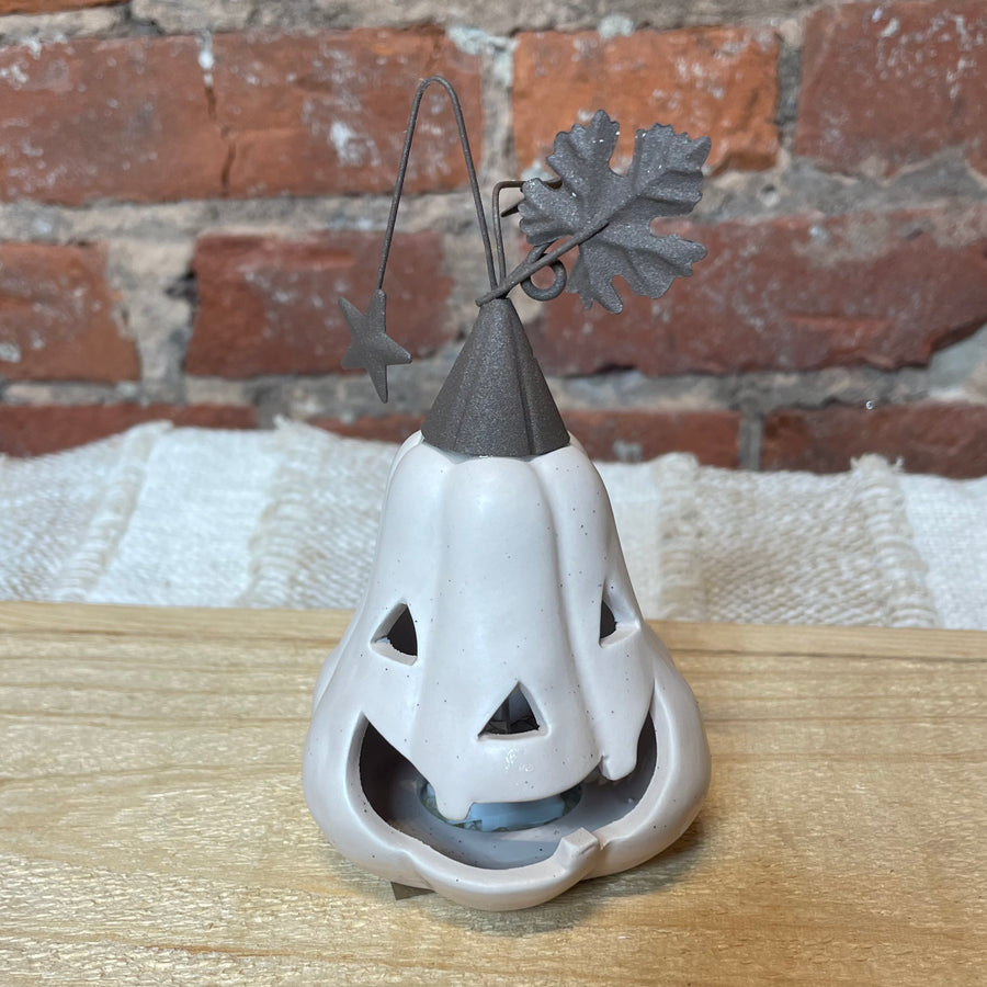 Mini Cream Light Up Jack O Lantern 3.25”