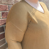 Plus V-Neck Drop Shoulder Sweater