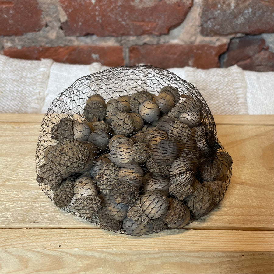 Bag of 75 Cream Wood Acorns 1”